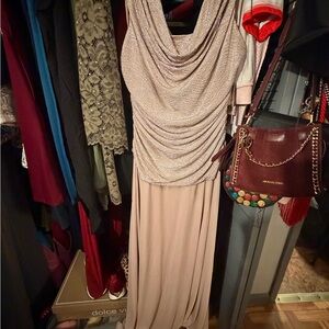 Chic Beige Draped Wedding Dress